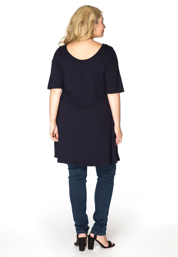 Yoek Tuniek Wide Bottom VISCOSE - Blauw