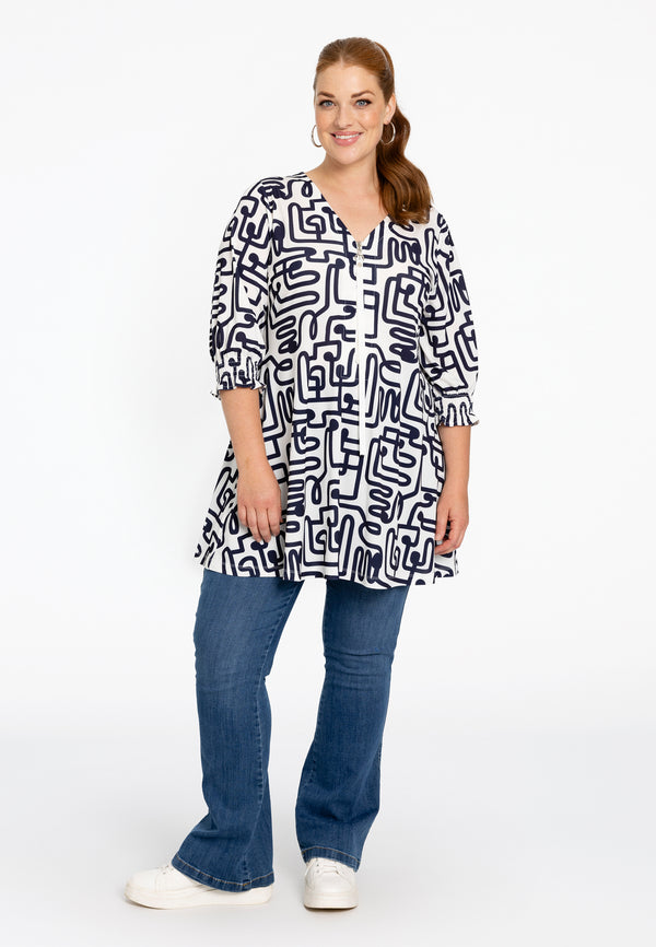 Yoek Tuniek Wide Bottom Ziptape MAZE - Wit