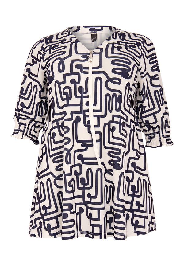 Yoek Tuniek Wide Bottom Ziptape MAZE - Wit