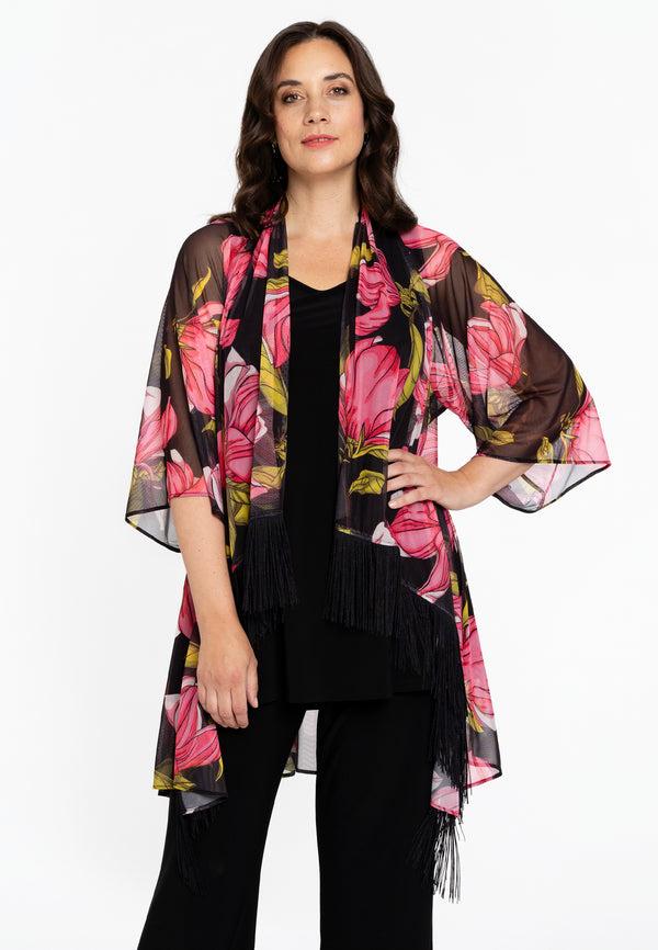 yoek Vest met franjes MAGNOLIA - Roze