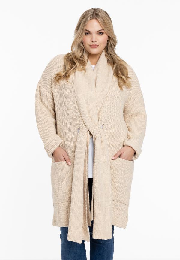 yoek Vest met shawlkraag - ecru