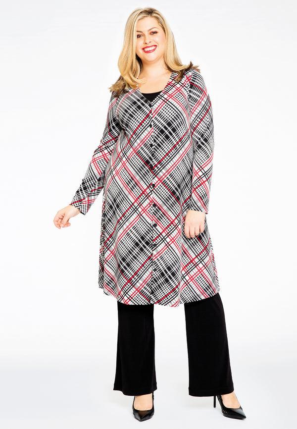 Yoek Vest Wide Bottom CHECK - Zwart