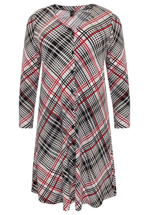 Yoek Vest Wide Bottom CHECK - Zwart