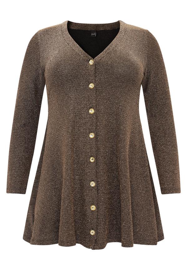 Yoek Vest Wide Bottom LUREX - Goud