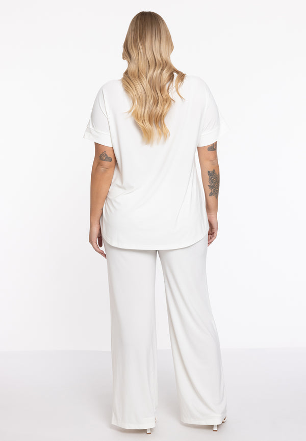 Yoek Wijde Broek DOLCE - Ecru