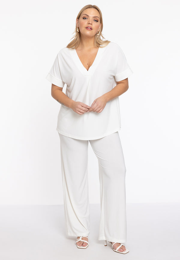 yoek Wijde broek DOLCE - ecru