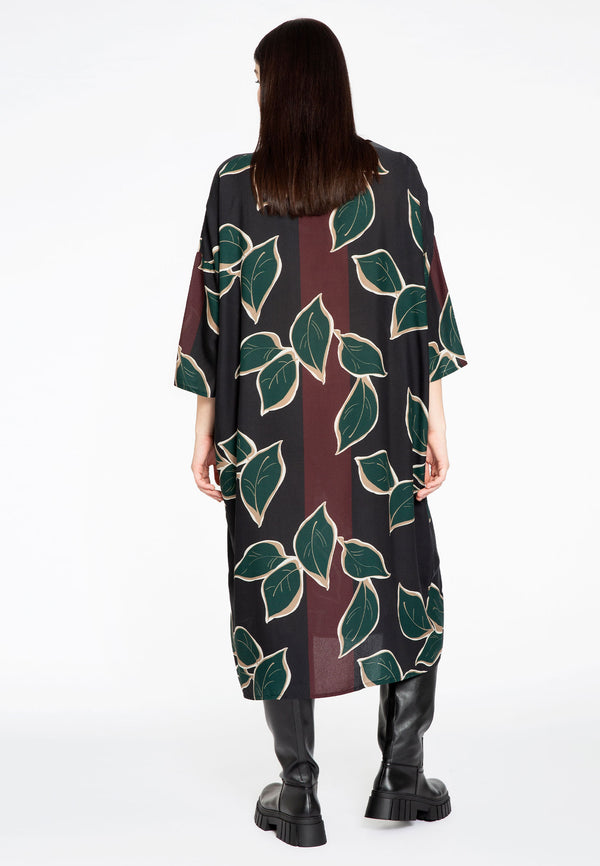 Yoek Wijde Jurk SYLVAN - Zwart