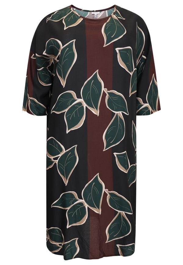 Yoek Wijde Jurk SYLVAN - Zwart