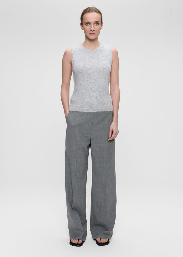 zenggi SURI ALPACA SLEEVELESS TOP LIGHT GREY MELANGE