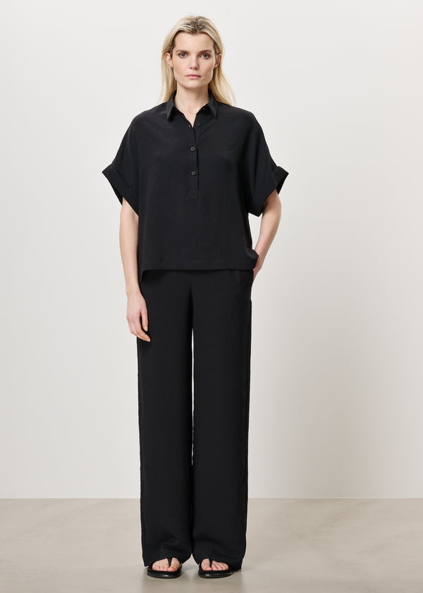 zenggi AIDEN POLO TOP BLACK