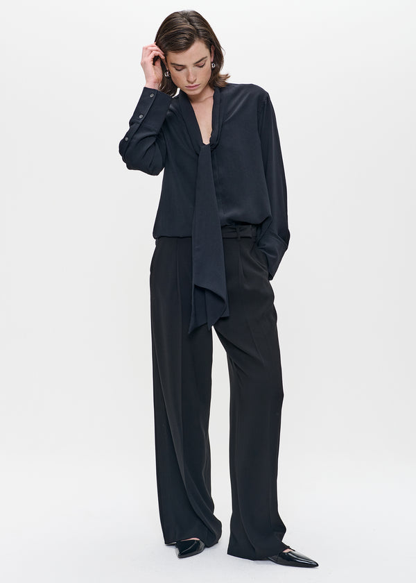 zenggi BOW SHIRT BLACK