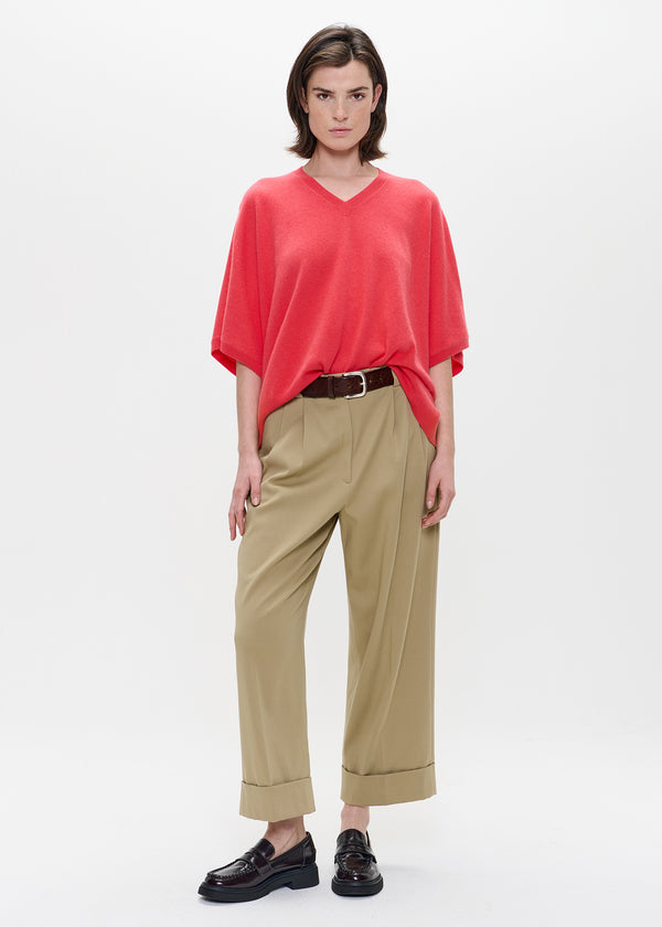 zenggi CASHMERE BLEND OVERSIZED TOP | LIPSTICK
