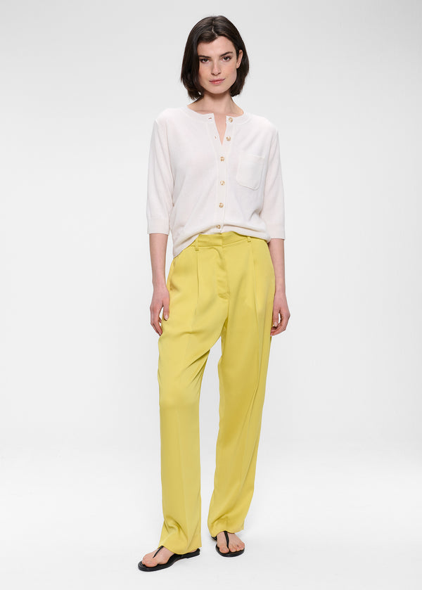 zenggi CASHMERE SHORT SLEEVE CARDIGAN OFF WHITE