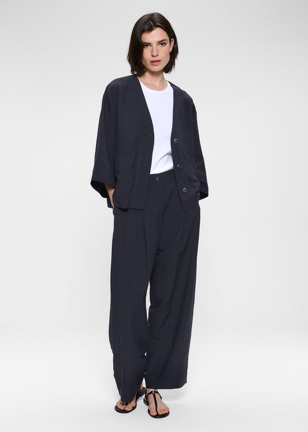 zenggi FINE LINEN VISCOSE SHIRT JACKET SLATE