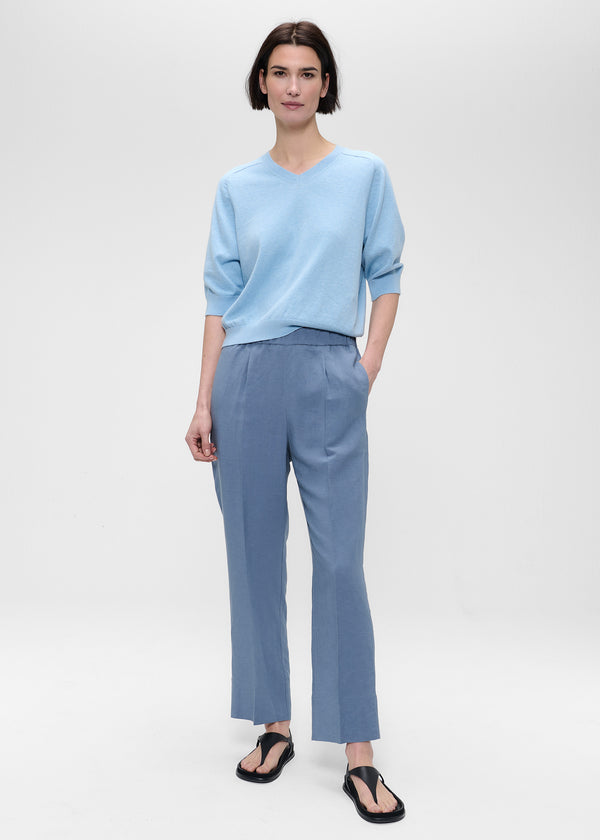 zenggi FINE LINEN VISCOSE SYDNEY PANTS SLATE