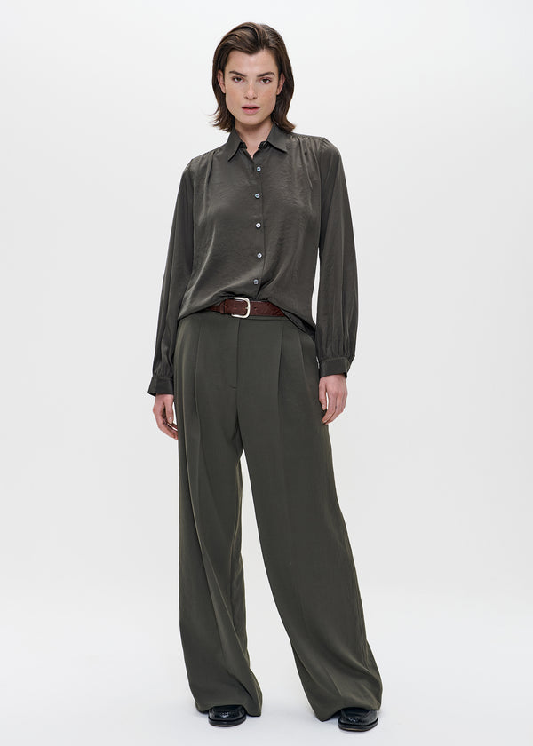 zenggi JAPANESE CRÊPE DEVON PANTS GREEN KELP