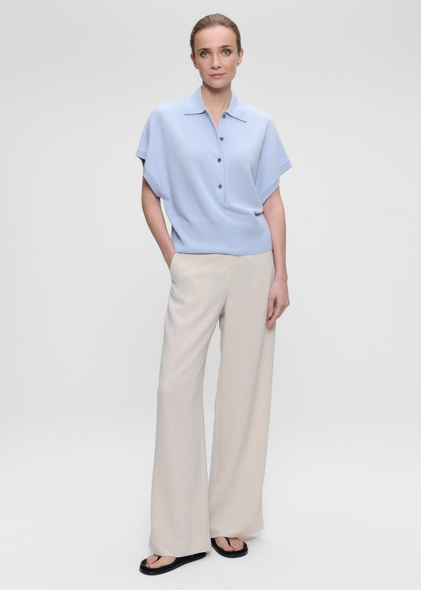 zenggi JAPANESE CRÊPE MICKY WIDE LEG PANTS CHALK