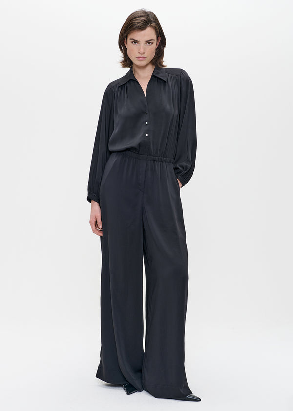zenggi JAPANESE SATIN JUMPSUIT BLACK