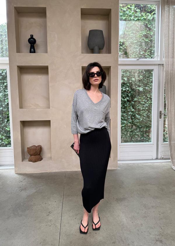 zenggi KARI TOP LIGHT GREY MELANGE