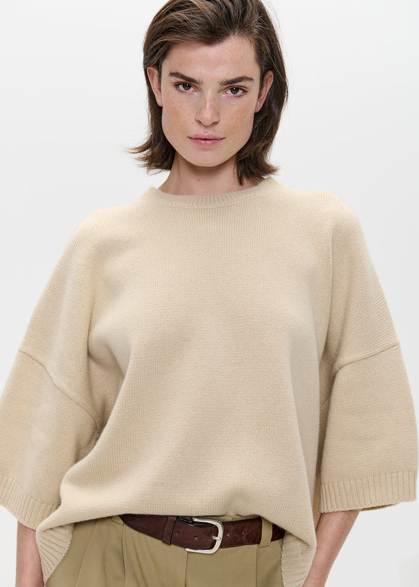 zenggi MERINO OVERSIZED PULLOVER CREAM