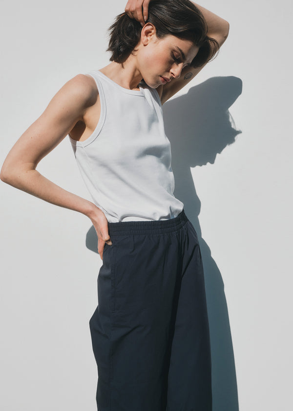 zenggi ORGANIC COTTON RIB TANK TOP WHITE