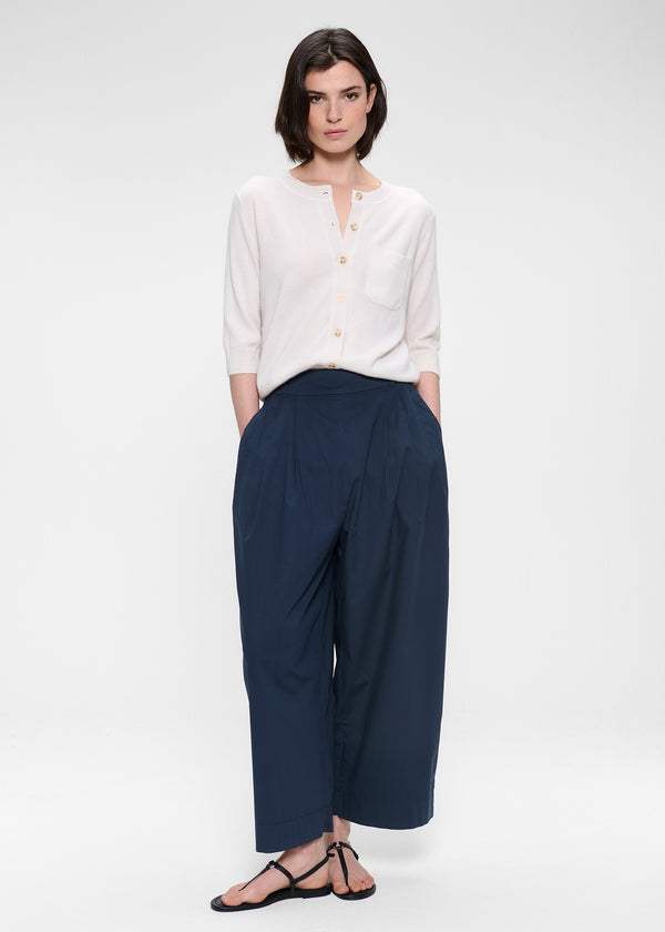 zenggi PAPER COTTON JODY PANTS MIDNIGHT BLUE