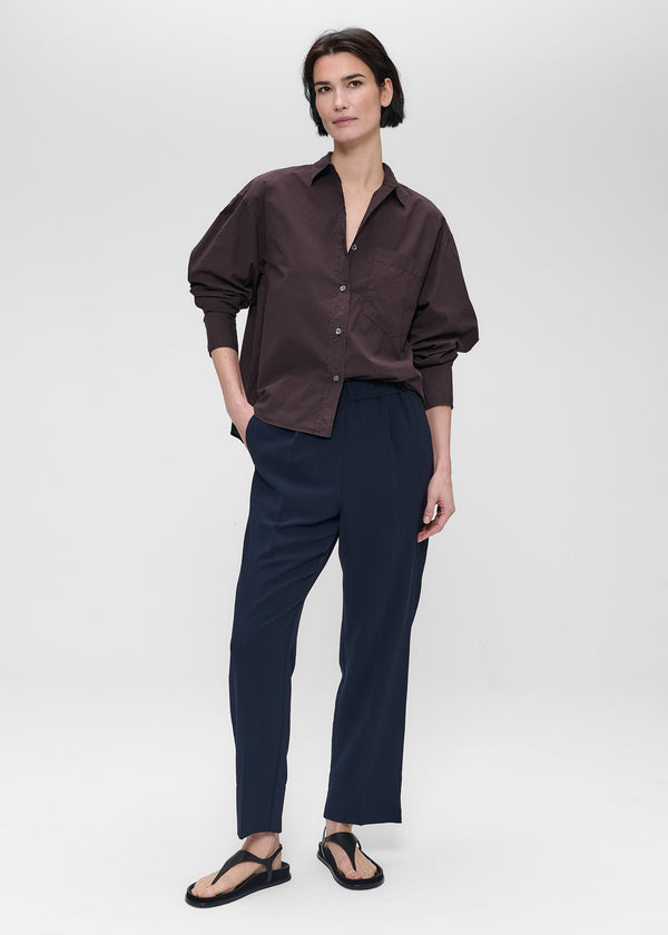 zenggi PAPER COTTON LONG SLEEVE SHIRT DEEP BROWN