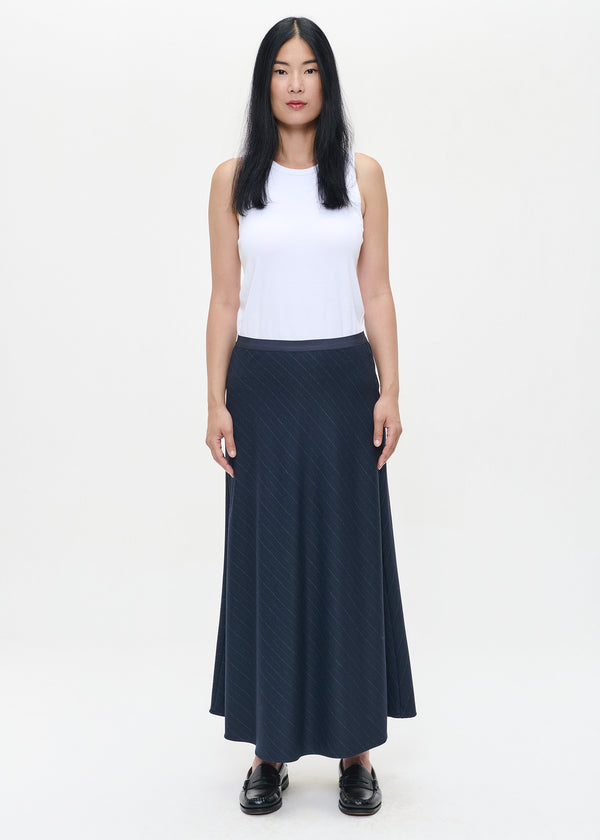 zenggi PIN STRIPE NEW SWAN SKIRT MIDNIGHT BLUE