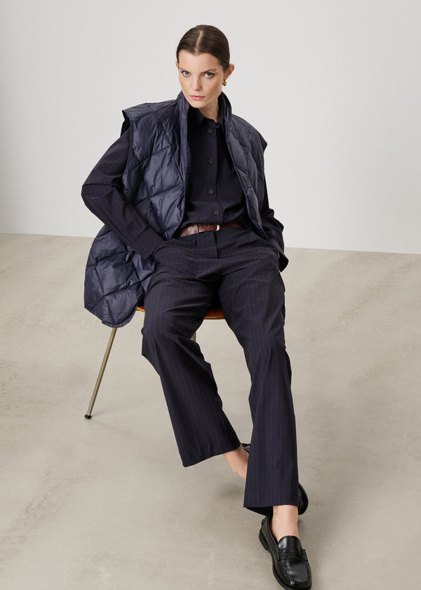 zenggi PINSTRIPE WORKER PANTS INK BLUE