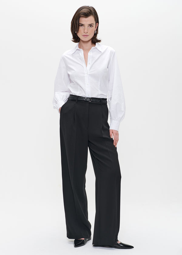 zenggi POPLIN PUFF SLEEVE SHIRT WHITE