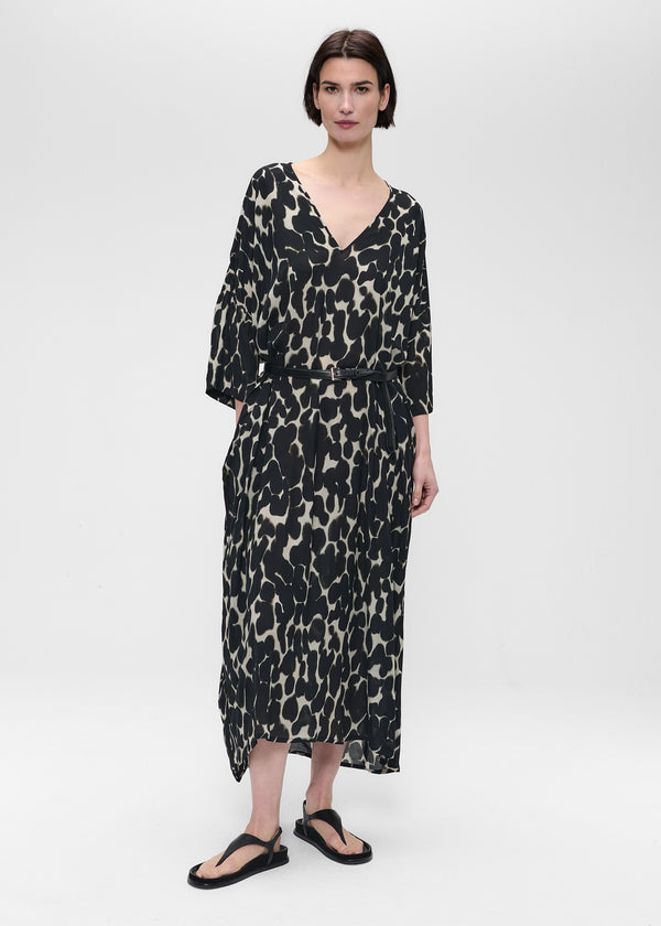 zenggi PRINTED KAFTAN DRESS BLACK