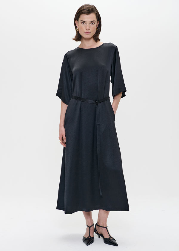 zenggi SATIN DRESS BLACK