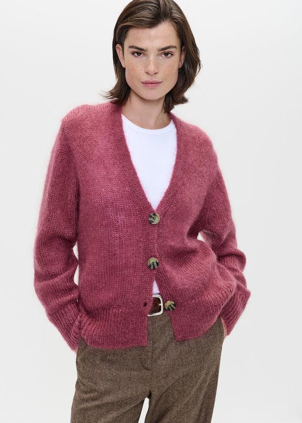 zenggi SOFT MOHAIR CARDIGAN PLUM