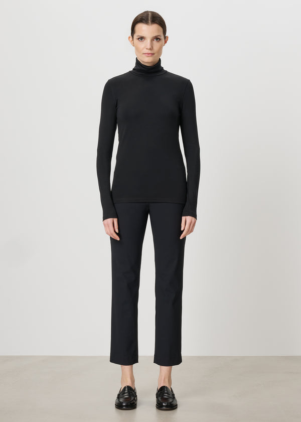 zenggi SOFT TENCEL ROLL NECK BLACK
