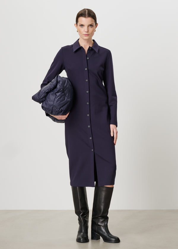zenggi STRETCH SHIRT DRESS INK BLUE