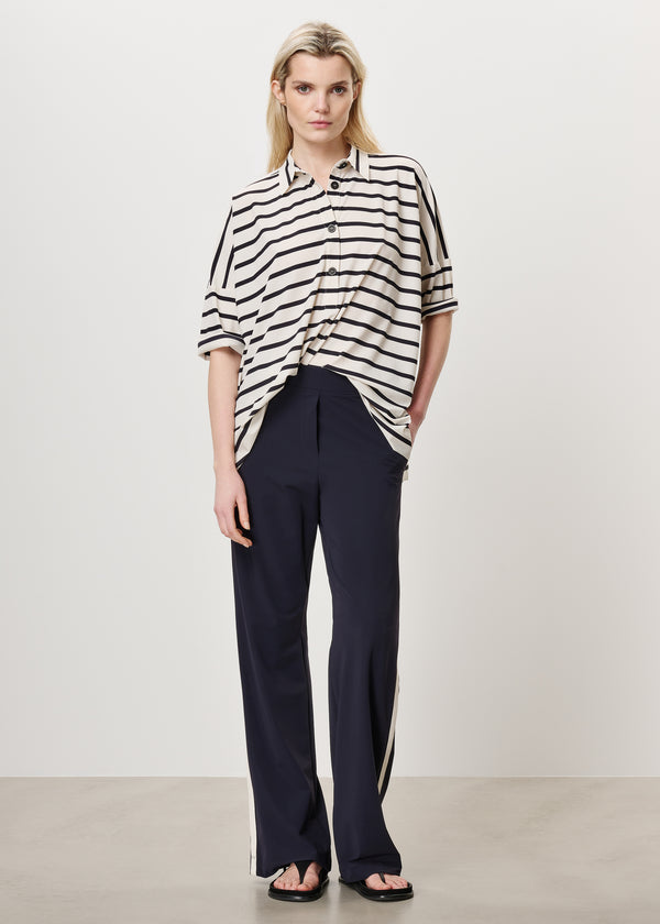 Zenggi STRIPED ARON POLO TOP INK BLUE