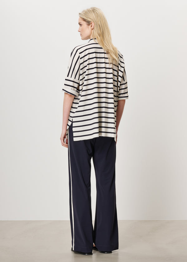 Zenggi STRIPED ARON POLO TOP INK BLUE