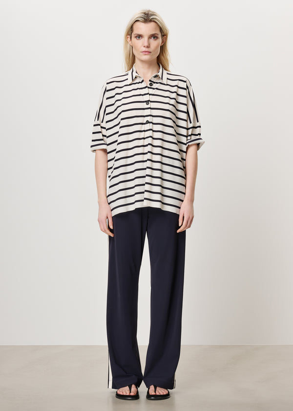 Zenggi STRIPED ARON POLO TOP INK BLUE