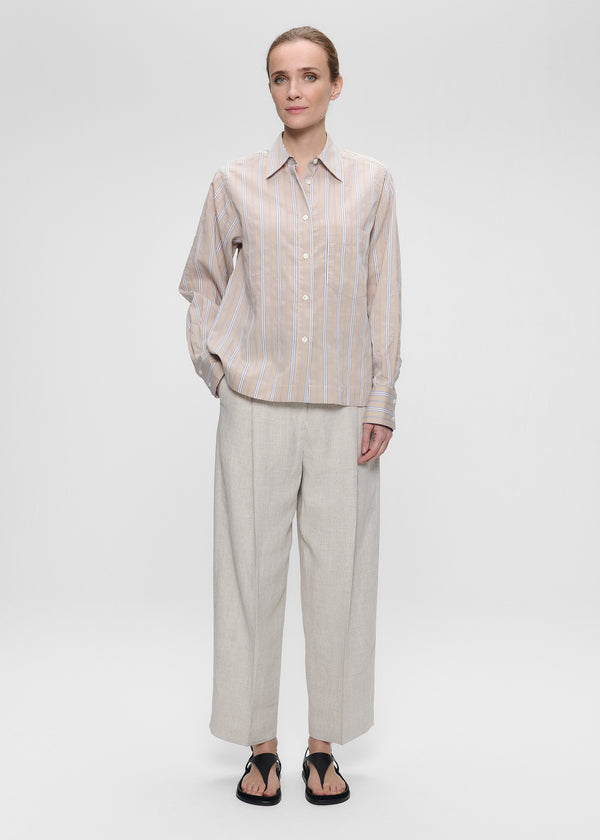 zenggi STRIPED BOXY SHIRT CHALK