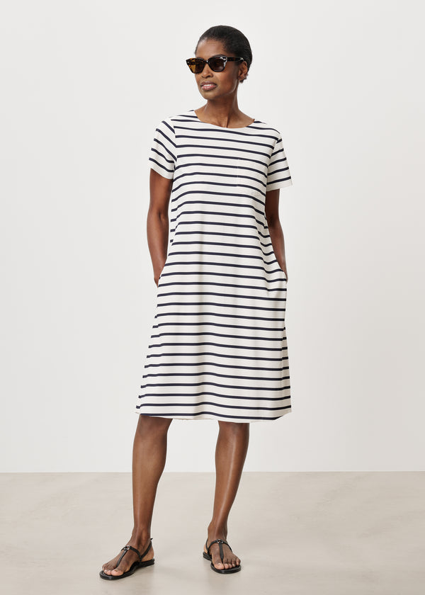 zenggi STRIPED CRISSY TENNIS DRESS INK BLUE