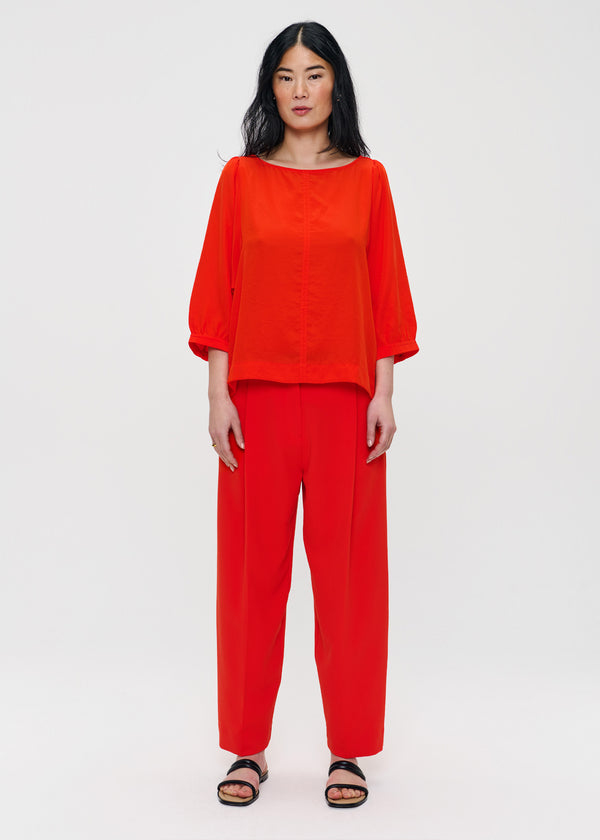 zenggi TECHNOSILK PUFF SLEEVE TOP POPPY