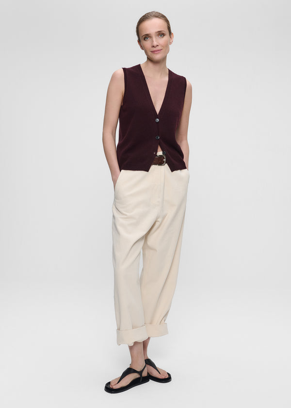 zenggi UNDYED COTTON TWILL SOHO PANTS ECRU