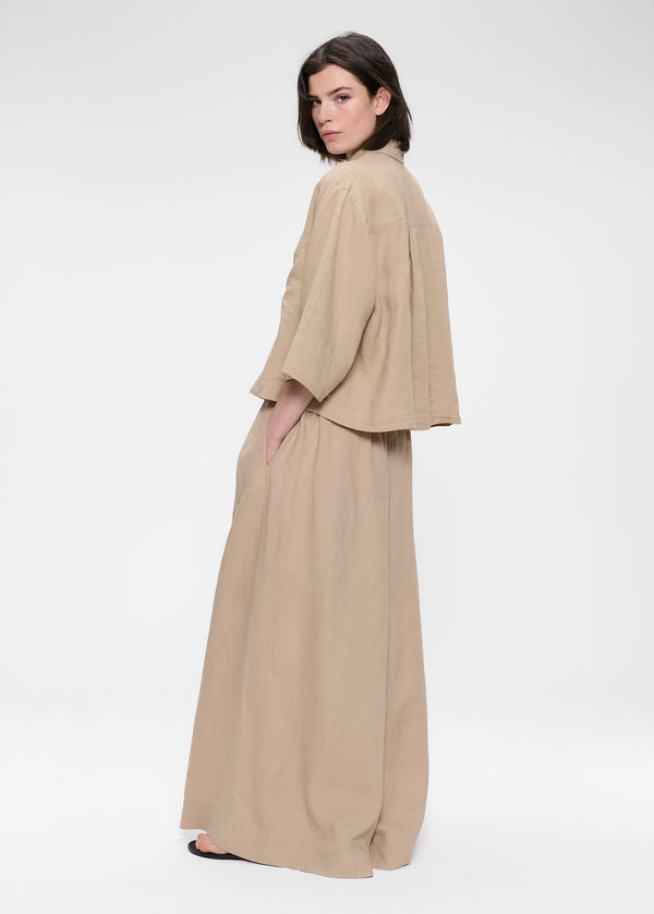 zenggi WASHED LINEN SHIRT MARBLE