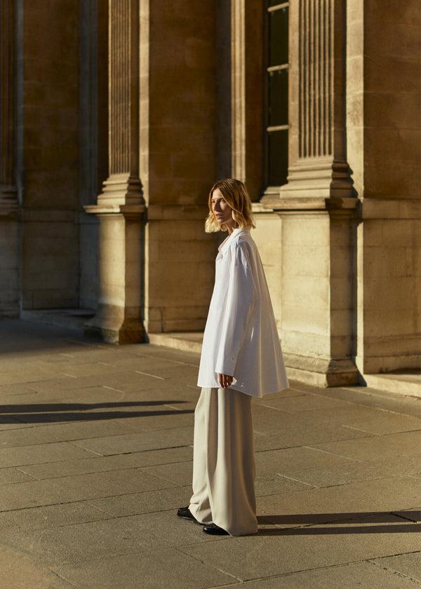 zenggi WHITE OVERSIZED SHIRT WHITE