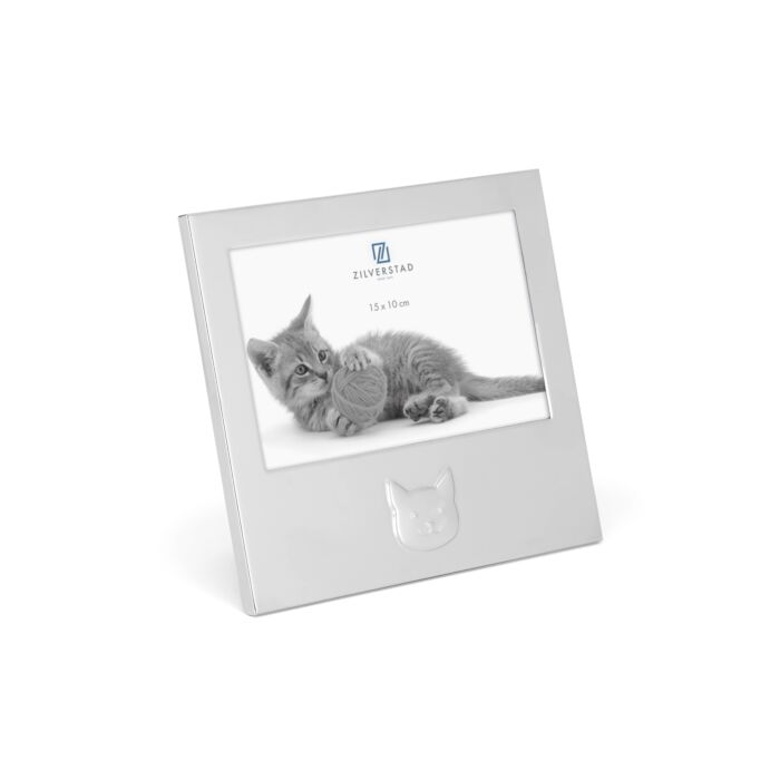 zilverstad Fotolijst Poes 15x10 cm verzilverd gelakt