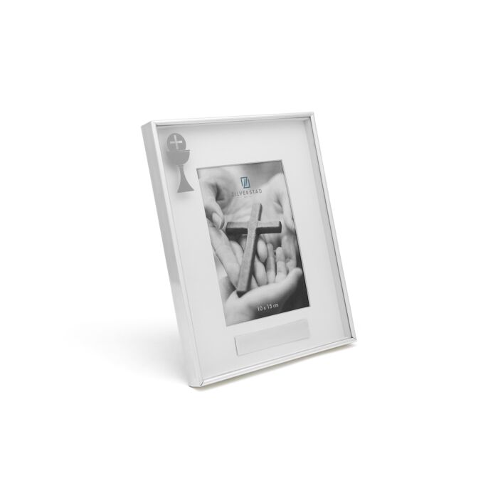 zilverstad Memory fotolijst Eerste Communie 10x15cm passepartout verzilverd gelakt