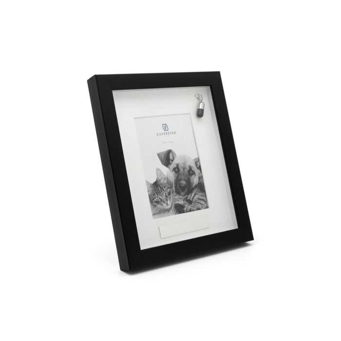 zilverstad Memory fotolijst Huisdier met ashouder 10x15cm passepartout zwart