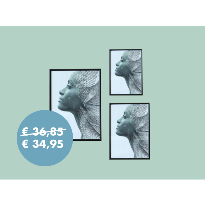 zilverstad Set van 3 fotolijsten Sweet Memory zwart - 10x15cm / 13x18cm / 15x20cm