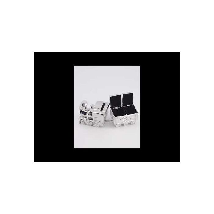 zilverstad Spaarpot/tandendoosje Locomotief zilver kleur