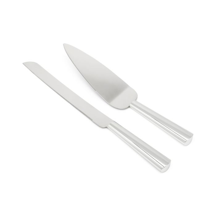 zilverstad Taartschep met mes Smooth verzilverd gelakt